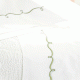 Pine Cone Hill Embroidered Hem White/Green Sheet Set Pine Cone Hill Embroidered Hem White/Green Sheet Set
